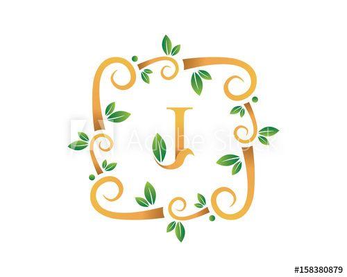 Gold Branch Logo - Elegant Floral J Letter With Gold Branch Logo this stock