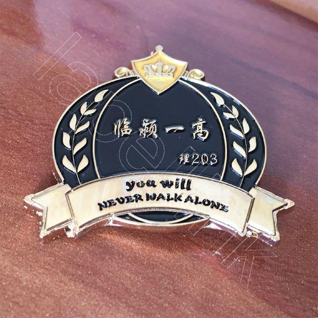 Gold Branch Logo - fashion crown metal pin badges, gold plating crown pins black