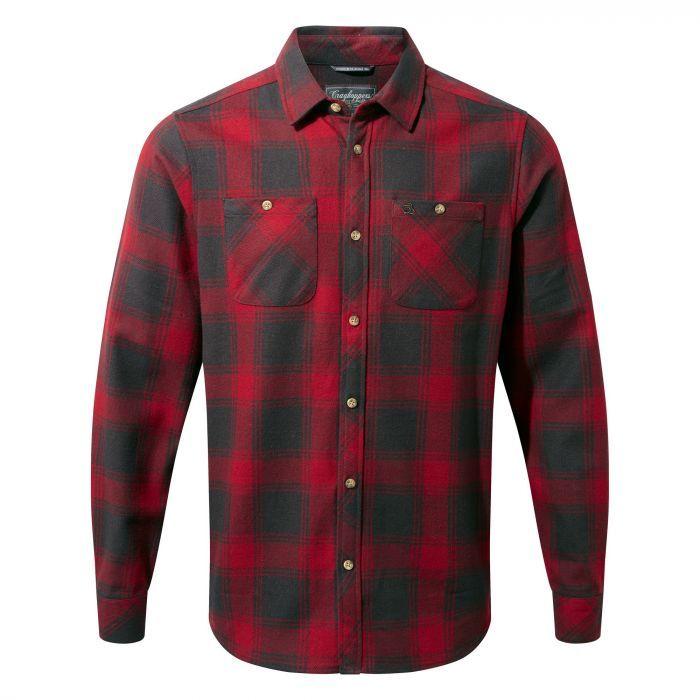 Red Check Clothing Logo - Machrie Long-Sleeved Shirt - Firth Red Check | Craghoppers