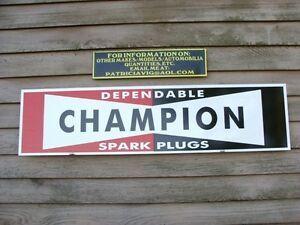 1950s Champion Spark Plug Logo - 1950'S 60'S STYLE CHAMPION SPARK PLUGS BOWTIE LOGO 1'X46 ALUM