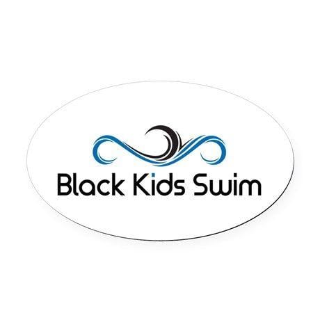 Black Oval Circle Logo - Oval Car Magnet Kids Swim