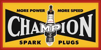 1950s Champion Spark Plug Logo - Spark Plug - Signs, from Garage Art LLC