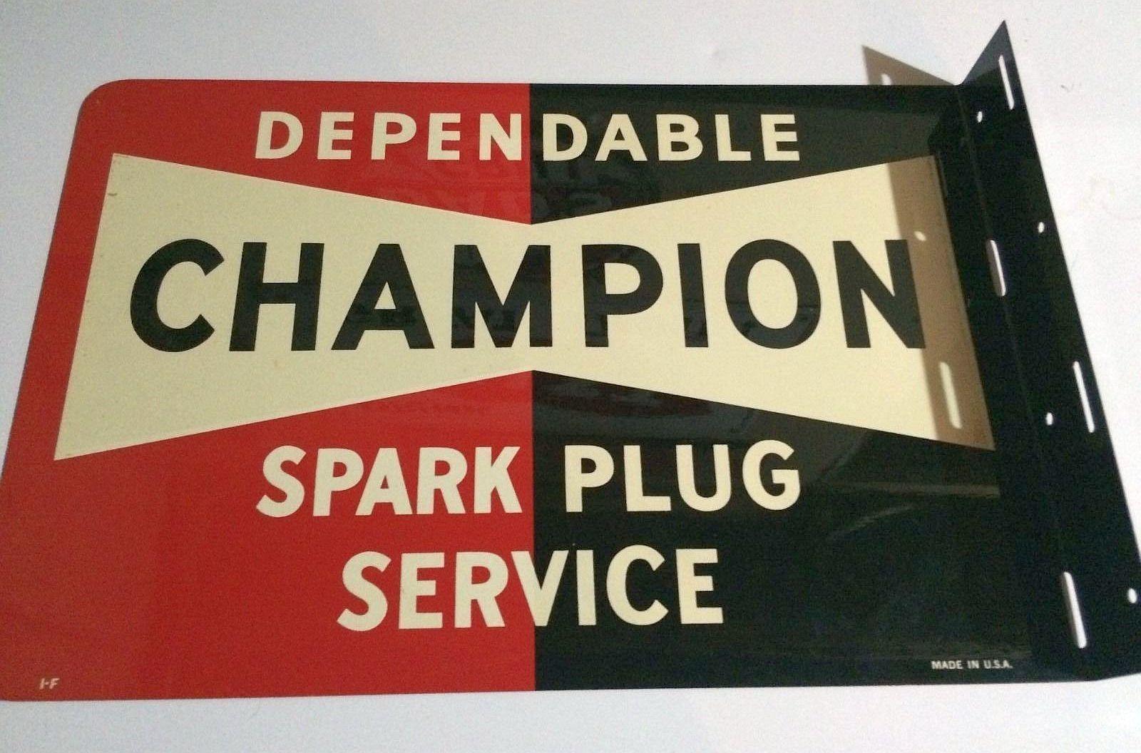 Blank Champion Spark Plug Logo - Champion Spark Plugs Antique Flange (Old 1950 Vintage Auto Parts ...