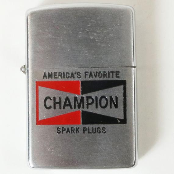 1950s Champion Spark Plug Logo - Vtg 1950s Zippo Lighter Champion Spark Plugs