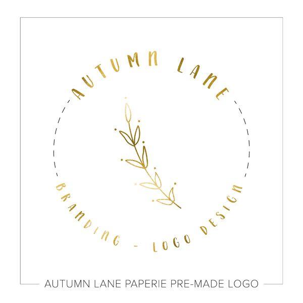 Gold Branch Logo - Circular Gold Foil Branch Logo G67 | Autumn Lane Paperie