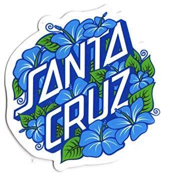 Santa Cruz Blue Logo - Amazon.com: Santa Cruz Skateboard / Surf Sticker - surfing skating ...