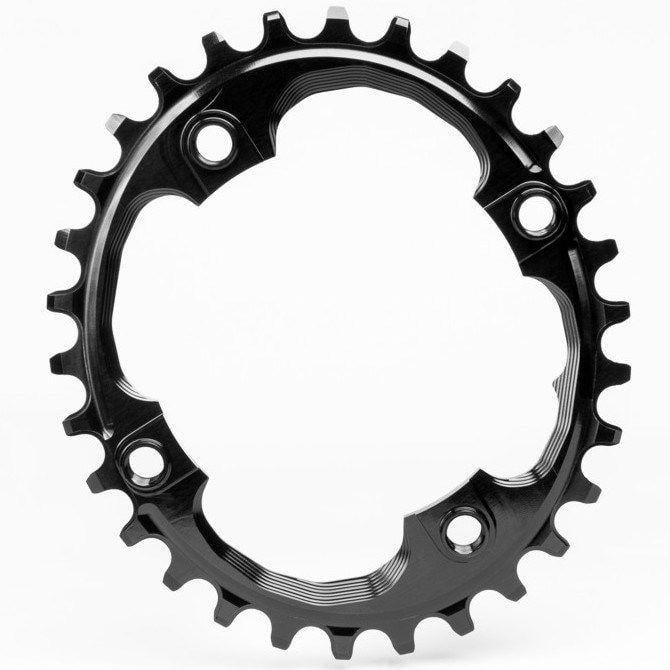 Black Oval Circle Logo - Absolute Black Traction 94BCD 30T Black Narrow / Wide Oval Chainring