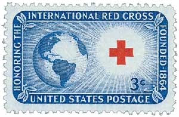 1863 International Red Cross Logo - 1952 3¢ International Red Cross for sale at Mystic Stamp Company