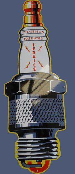 1950s Champion Spark Plug Logo - Spark Plug, from Garage Art LLC