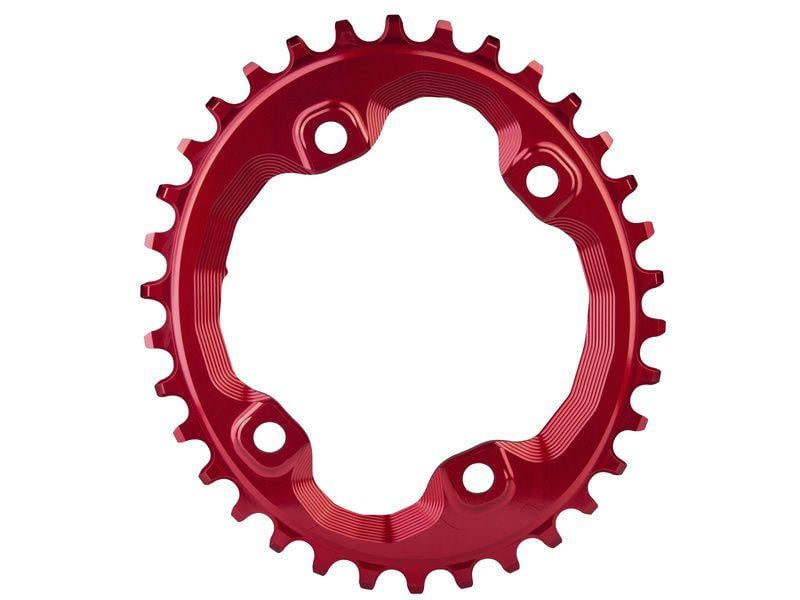 Black Oval Circle Logo - Absolute Black Oval Chainring XT M8000 - Red - PureBike