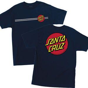 Santa Cruz Blue Logo - Santa Cruz Classic Dot T Shirt Tee Skateboard Surf Navy Blue New