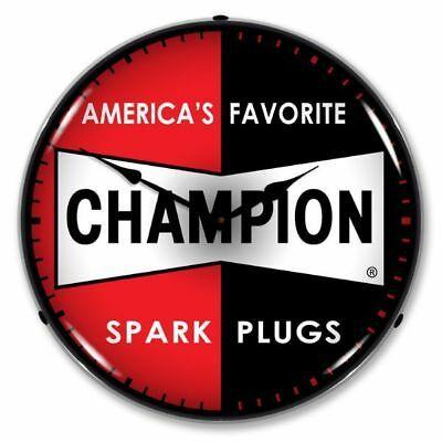 1950s Champion Spark Plug Logo - CHAMPION SPARK PLUG Clock Vintage - $45.00