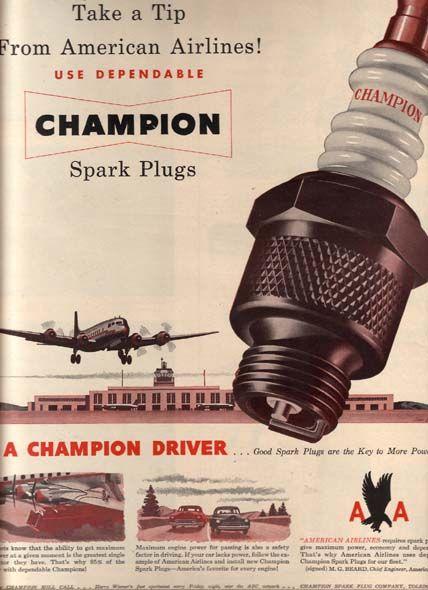 1950s Champion Spark Plug Logo - Champion spark plug ads