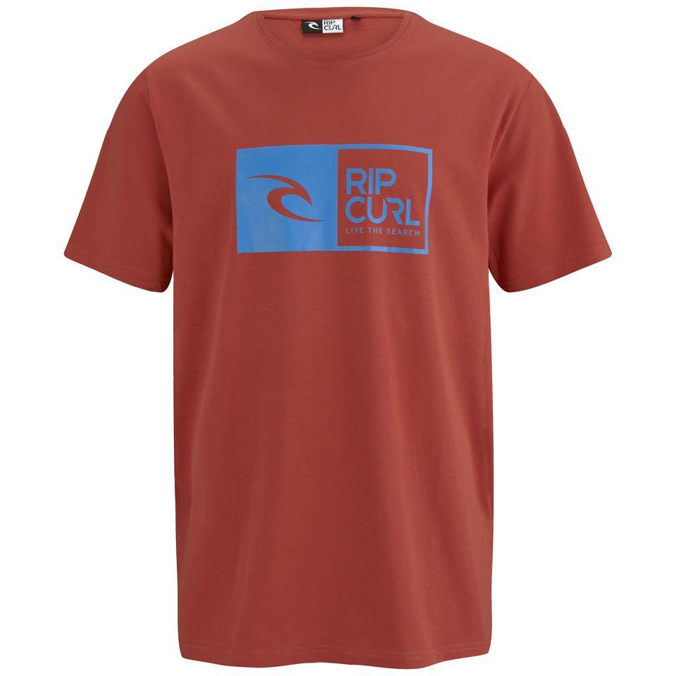 Red Curl Logo - Rip Curl Men's Ripawatu Logo Short Sleeve T-Shirt - Baked Apple Red ...