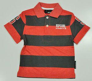 Red Curl Logo - Boys Rip Curl Red Stripe POLO With Logo T Shirt Top === ONLY Sz 2T