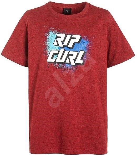 Red Curl Logo - Rip Curl SLANT LOGO SS TEE Pompeian Red Ma - T-Shirt | Alzashop.com