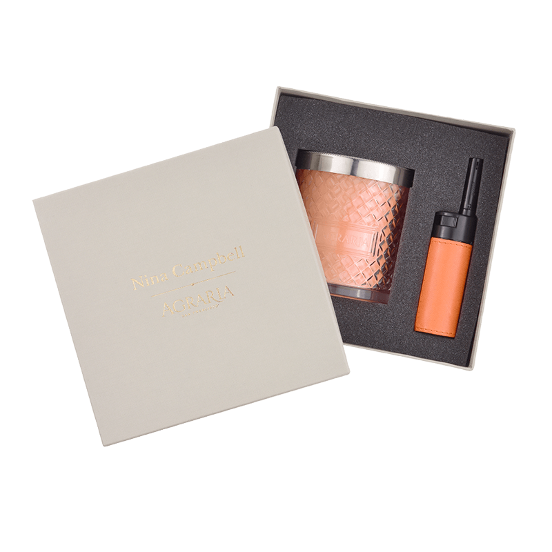 Box with Orange B Logo - Gift Box Mini Lighter B Orange. Nina Campbell Nina Campbell