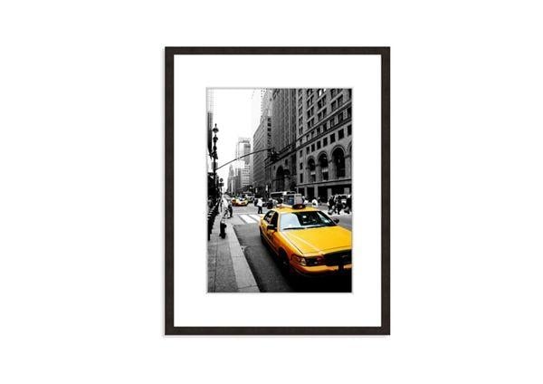 Box with Orange B Logo - New York City Yellow Taxi Cab On B~w Orange Box Architecture Prints ...