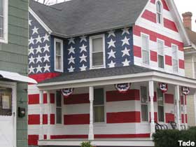 Red White Blue House Logo - American Flag House