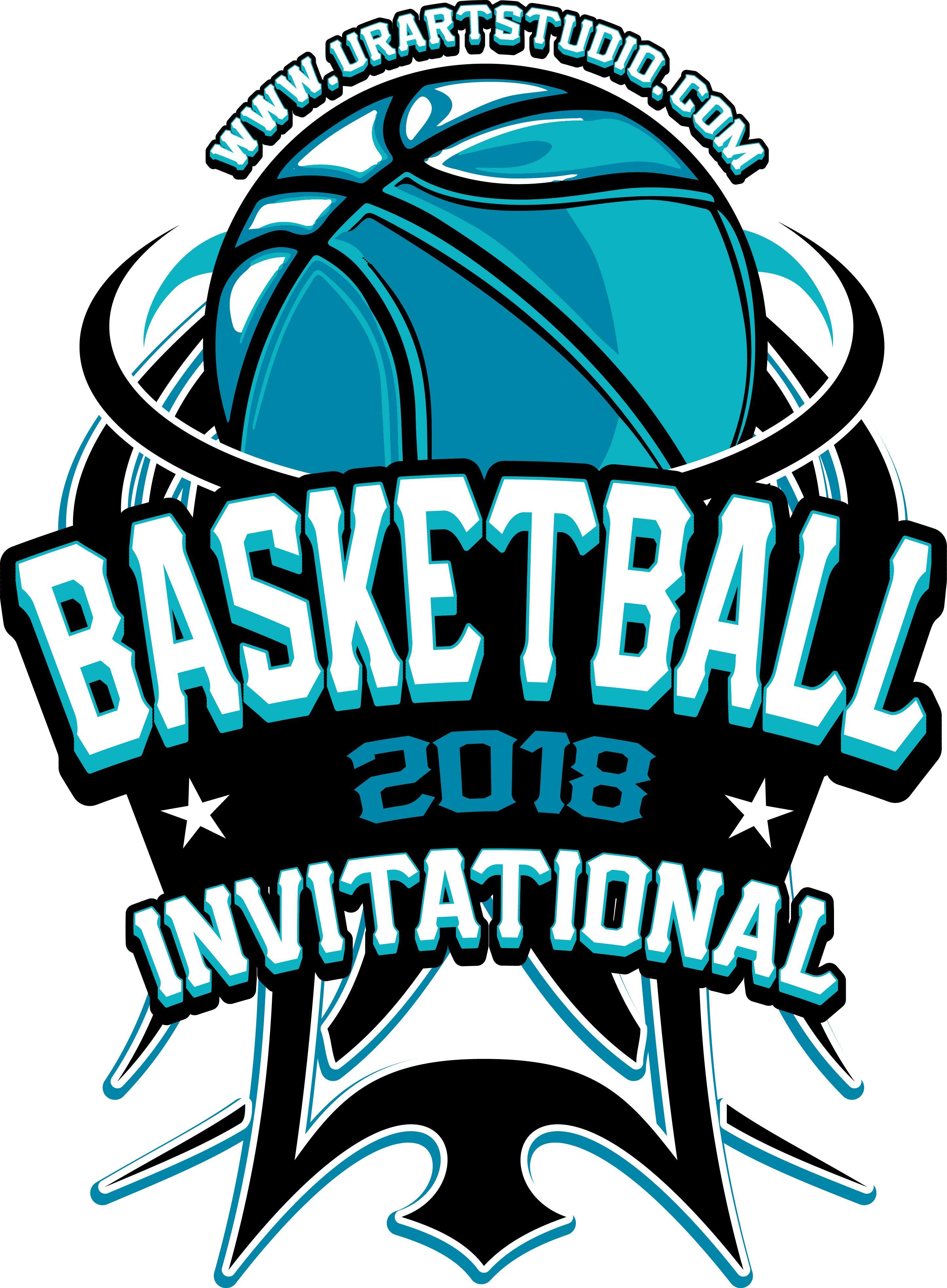 Green and Blue Basketball Logo - BASKETBALL INVITATIONAL t-shirt vector logo design for print ...