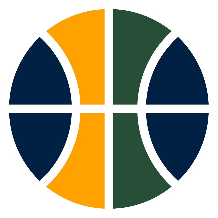 Green and Blue Basketball Logo - Utah Jazz Alternate Logo - National Basketball Association (NBA ...