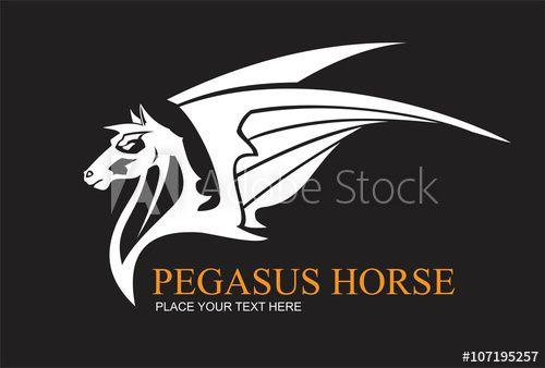 Motorcycle Horse Logo - White pegasus horse, combine with text suitable for team identity