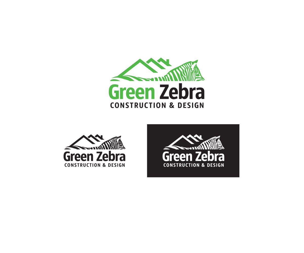 Zebra Construction Logo - Playful, Bold, Construction Company Logo Design for Green Zebra ...