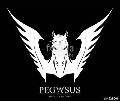 Motorcycle Horse Logo - White Pegasus Horse Head. / suitable for team identity, sport club ...