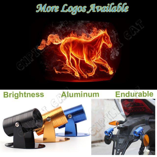 Motorcycle Horse Logo - Motorcycle Universal 3D Flaming Horse Logo Laser Projector CREE LED
