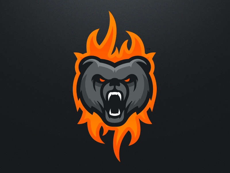 Bear Mascot Logo - Fiery Bear Logo Design