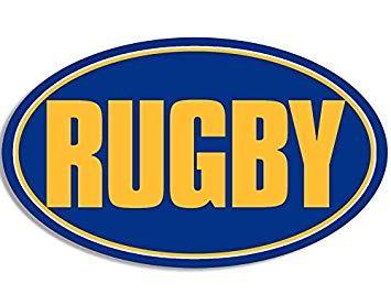 American Blue and Yellow Logo - American Vinyl OVAL Blue and Yellow RUGBY Sticker (car bumper decal ...