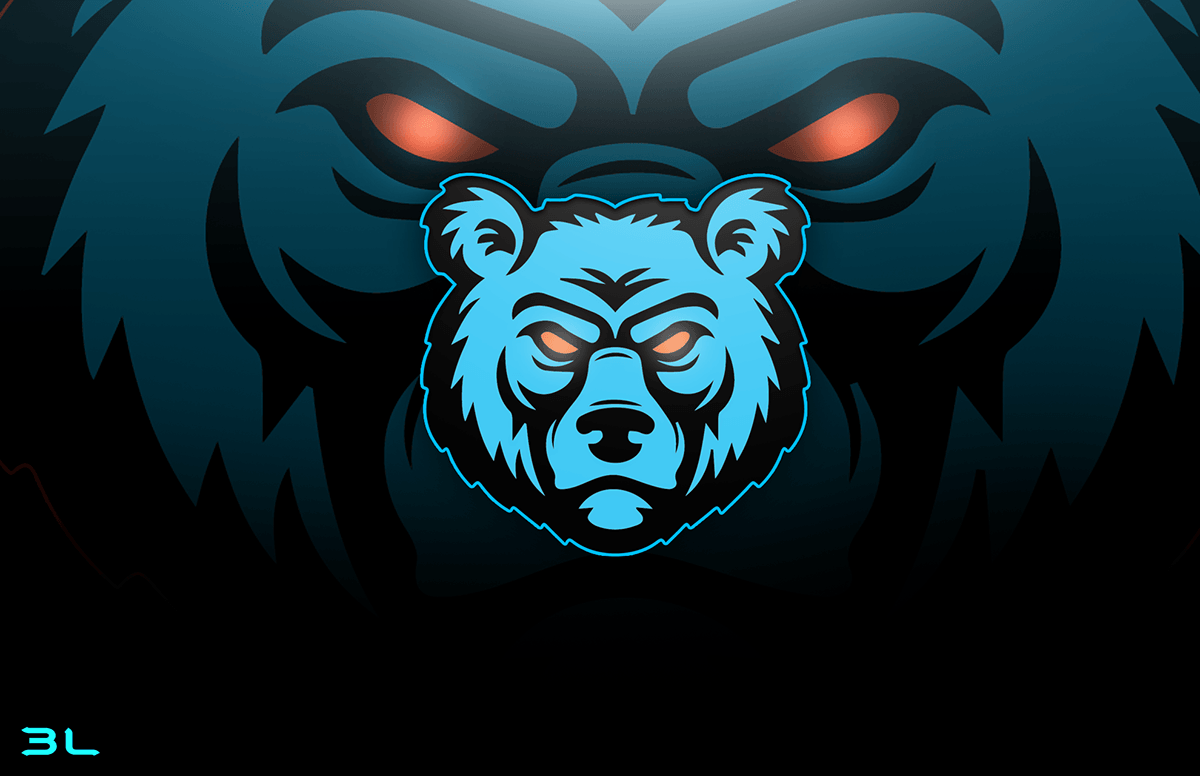 Bear Mascot Logo - eSport Bear Mascot Logo on Pantone Canvas Gallery