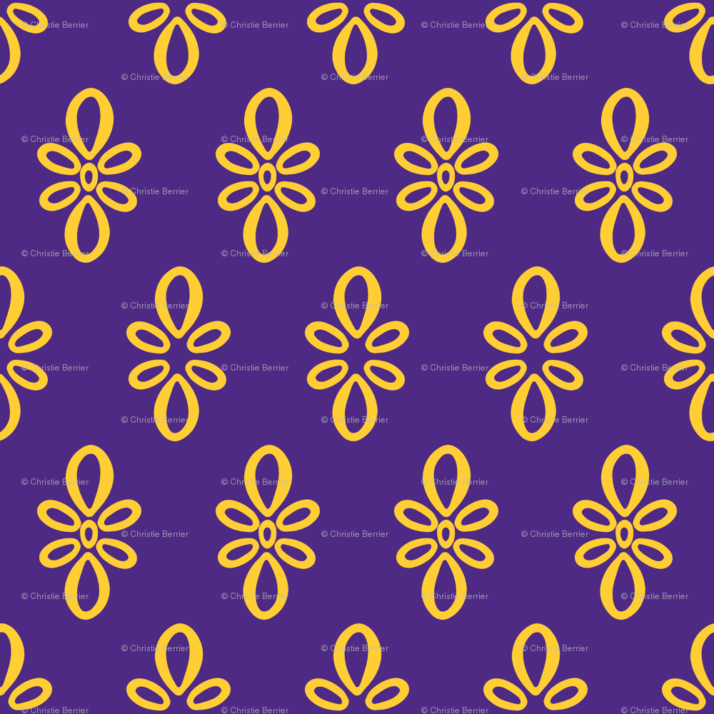 Blue with Yellow Oval Logo - LSU purple with yellow oval motif giftwrap