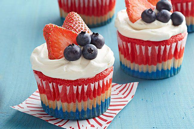 Red White and Blue Food Logo - Red, White & Blue Cupcakes - Kraft Recipes