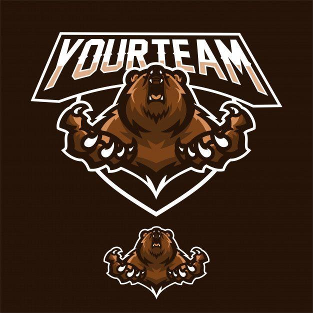Bear Mascot Logo - Grizzly bear esport gaming mascot logo template Vector | Premium ...
