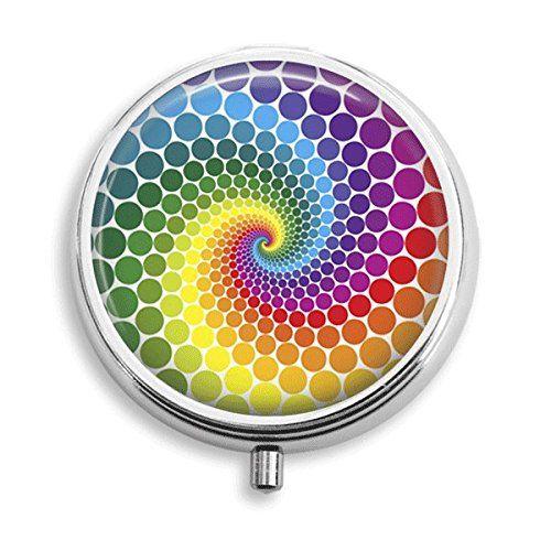 Vitamins Circle Rainbow Logo - Amazon.com: Retro Rainbow Dot Pattern Circles Pill Holder Pill Case ...