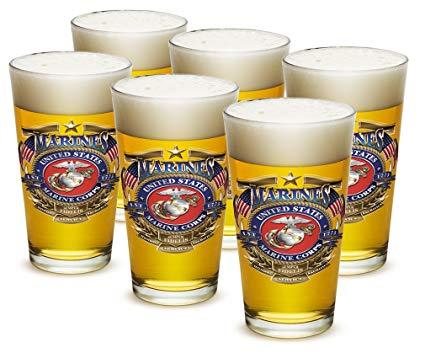Beer Honor Logo - Amazon.com | Pint Glasses - US Marine Corps Gifts for Men or Women ...