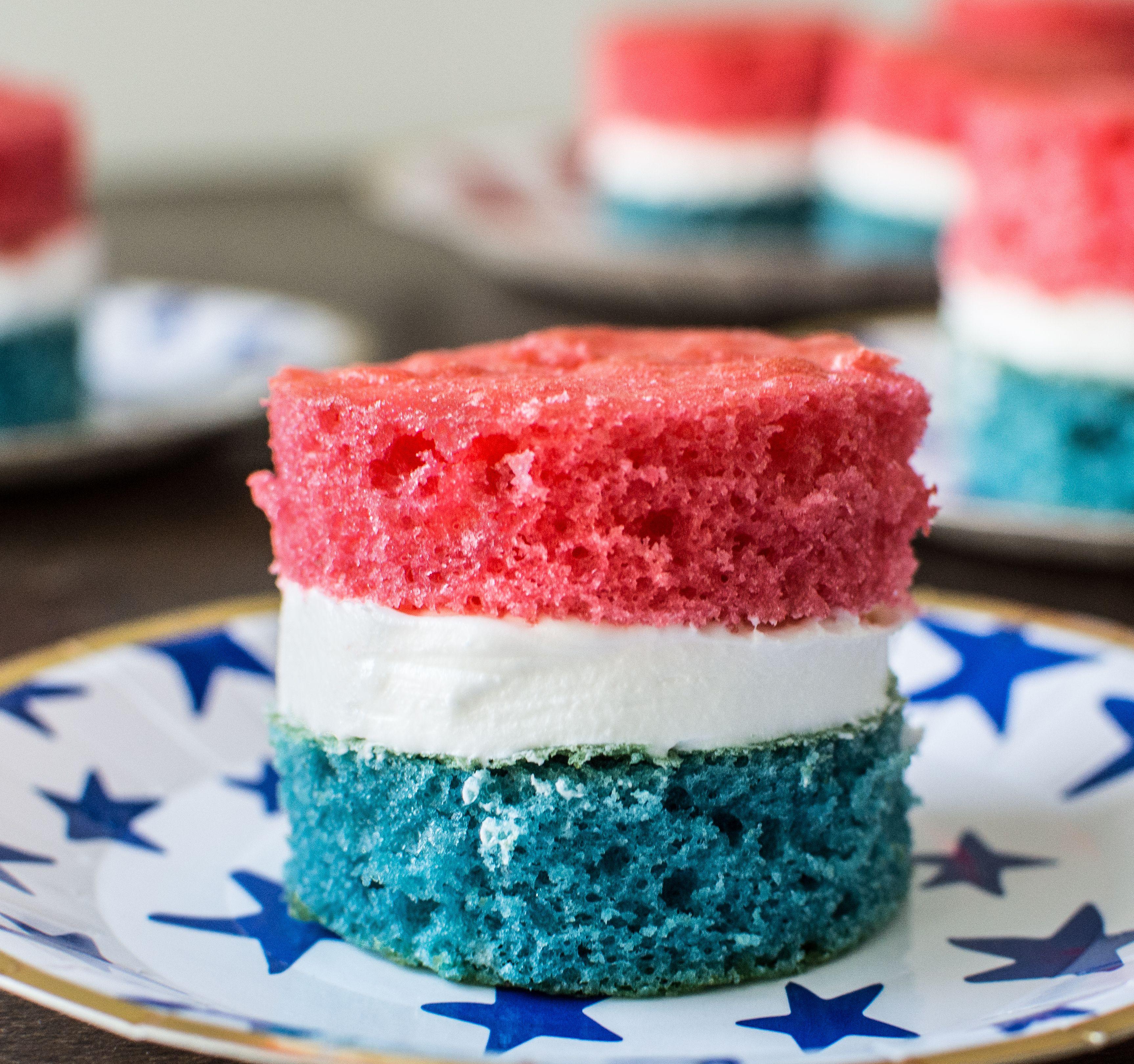 Red White and Blue Food Logo - Red, White and Blue Mini Cakes. a pleasant little kitchen