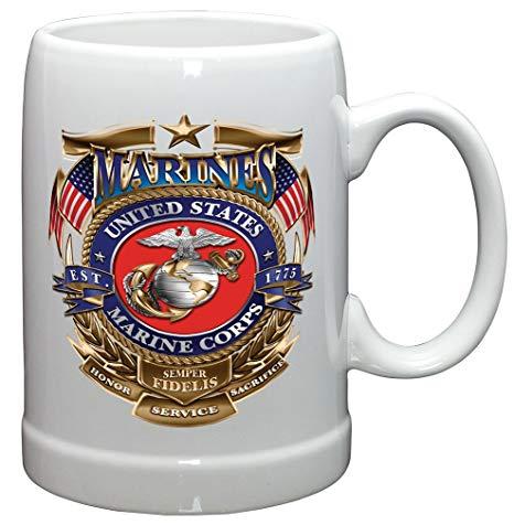 Beer Honor Logo - Amazon.com: German Beer Stein – US Marine Corps Gifts for Men or ...