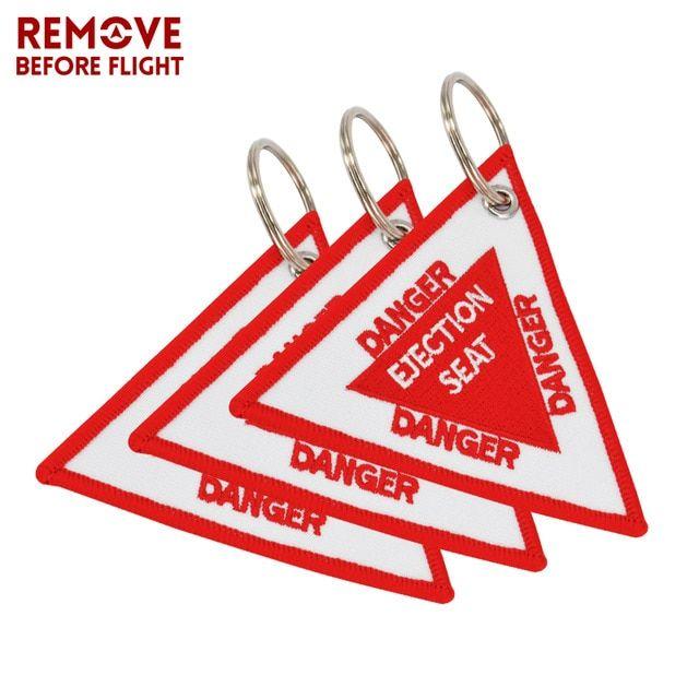 Car with Red Triangle Logo - Red Triangle Ejection Seat 9CM Car Keychain Remove Before Flight