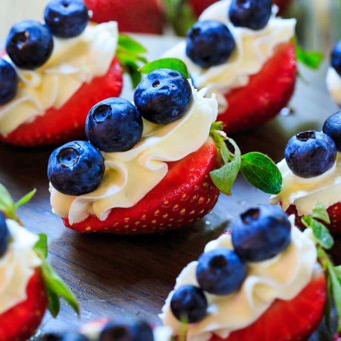 Red White and Blue Food Logo - Red, White, and Blue Cheesecake Strawberries Southern Kitchen