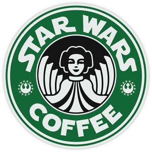 Funny Starbucks Logo - Star Wars Princess Leia Coffee Starbucks Funny Logo Vinyl Sticker ...