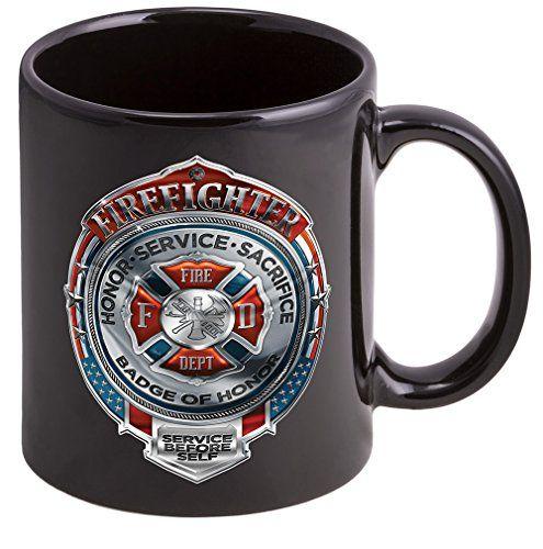 Beer Honor Logo - Coffee Cup with Fire Honor Service Sacrifice Logo - Stoneware ...