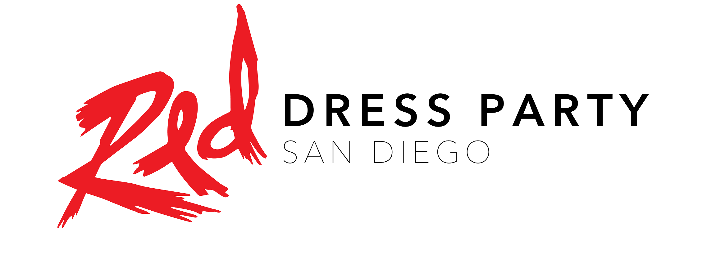 San Brand Red Logo - About Red Dress Party SD - Red Dress Party San Diego