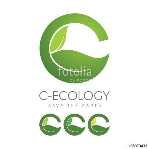 Green C Logo - Eco Letter C Green Design Logo Icon