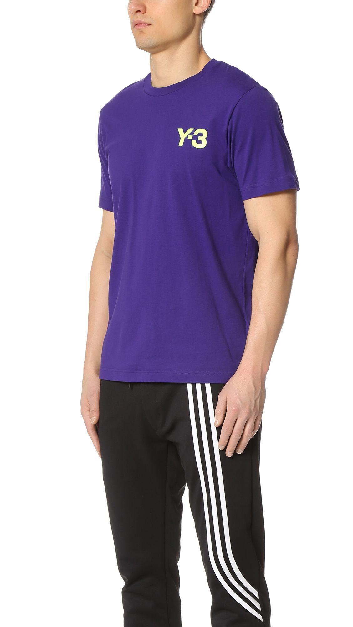 Purple Y Logo - Y 3 Logo Print T Shirt In Purple For Men