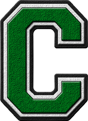 Green C Logo - Presentation Alphabets: Green Varsity Letter C
