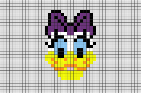 Pixel Daisy Logo - Daisy Duck Pixel Art