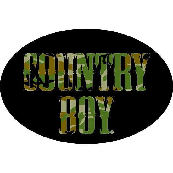 Camo Country Boy Logo - Country Boy?« Camo 6 x 4 Oval Bumper Sticker Fashion