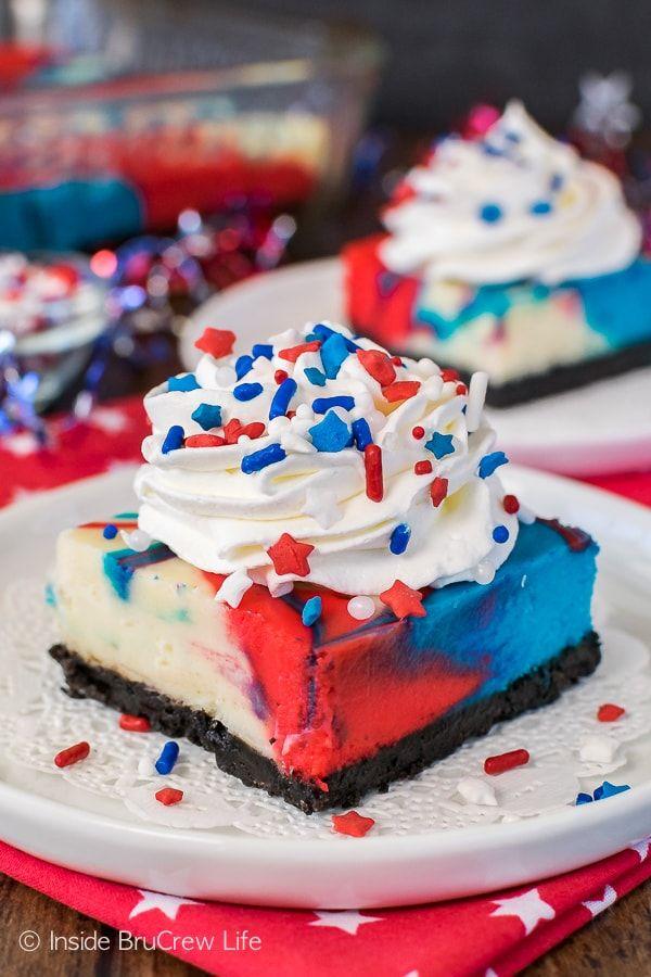 Red White and Blue Food Logo - Red, White and Blue Cheesecake Bars BruCrew Life